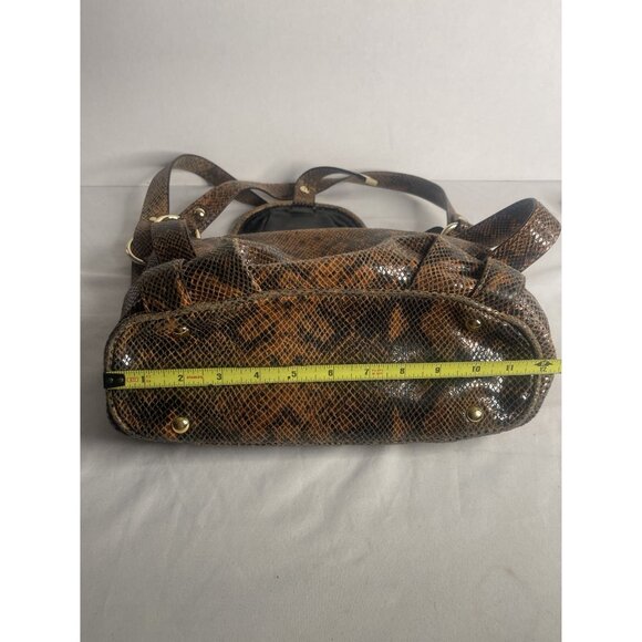 Michael Kors B-0907 Python Emboss Leather Satchel - Picture 7 of 8